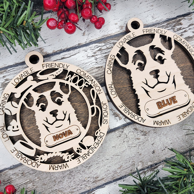 Koolie Personalized Dog Ornament