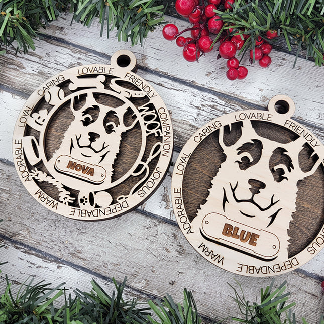 Koolie Personalized Dog Ornament