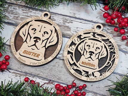 Labrador Retriever Personalized Dog Ornament