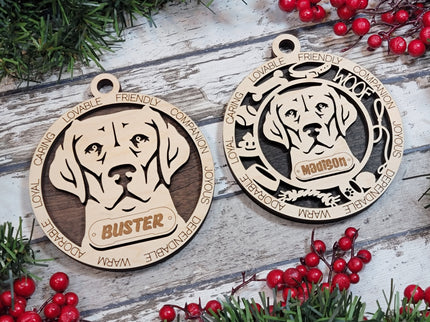 Labrador Retriever Personalized Dog Ornament