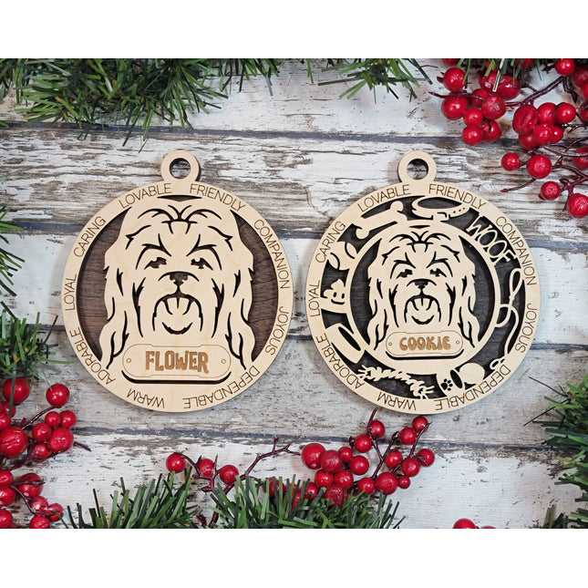 Maltese (Long Hair) Personalized Dog Ornament