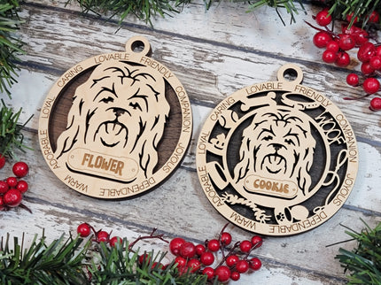 Maltese (Long Hair) Personalized Dog Ornament