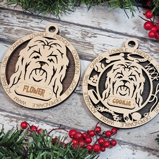 Maltese (Long Hair) Personalized Dog Ornament