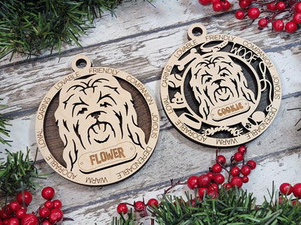 Maltese (Long Hair) Personalized Dog Ornament