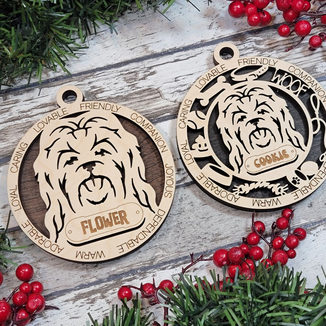 Maltese (Long Hair) Personalized Dog Ornament