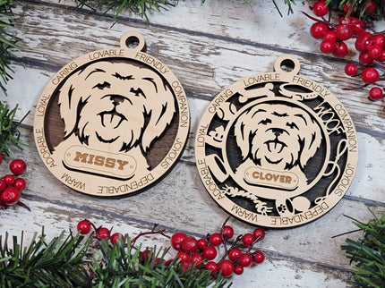 Maltese (Short Hair) Personalized Dog Ornament