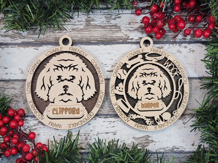 Maltipoo Personalized Dog Ornament