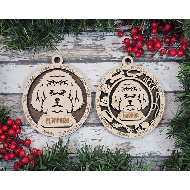Maltipoo Personalized Dog Ornament