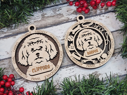 Maltipoo Personalized Dog Ornament
