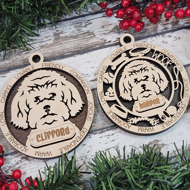 Maltipoo Personalized Dog Ornament