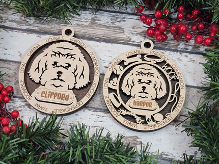 Maltipoo Personalized Dog Ornament