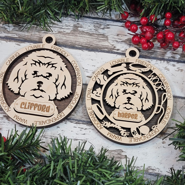 Maltipoo Personalized Dog Ornament