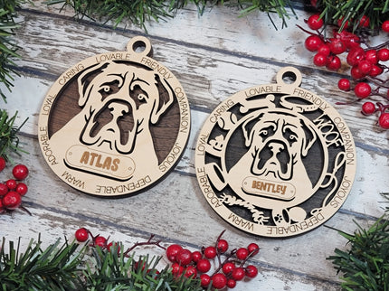 Mastiff Personalized Dog Ornament