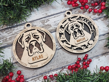 Mastiff Personalized Dog Ornament
