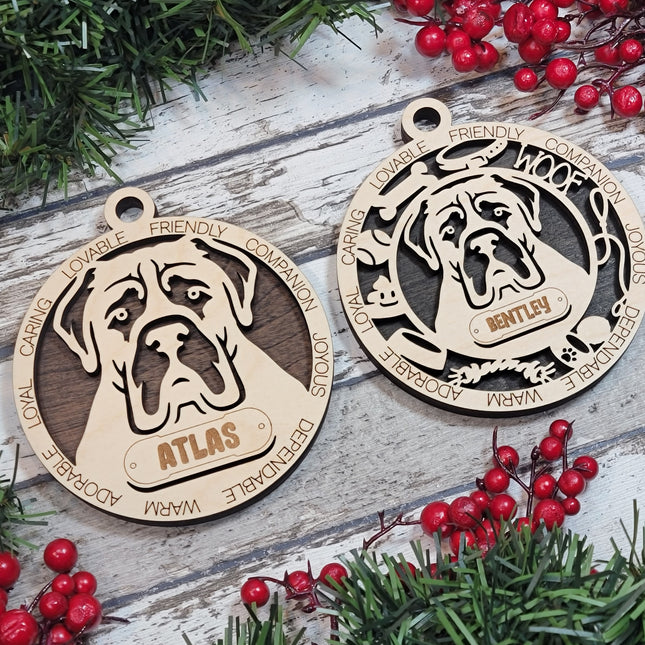 Mastiff Personalized Dog Ornament