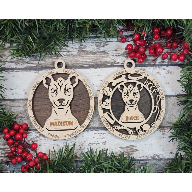 Mexican Hairless Dog Personalized Dog Ornament