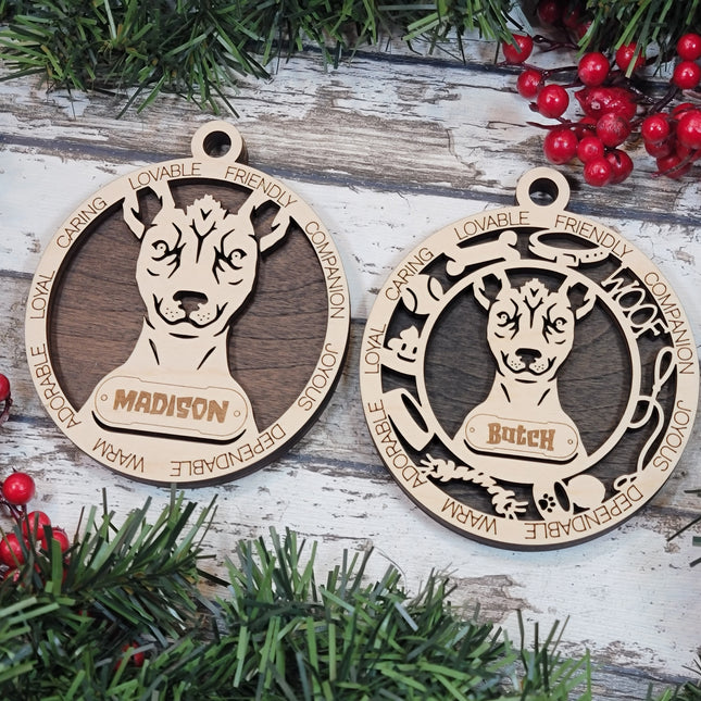 Mexican Hairless Dog Personalized Dog Ornament