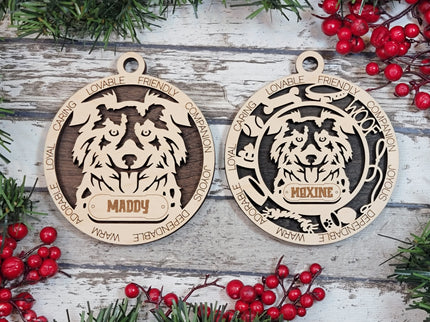 Miniature American Shepherd Personalized Dog Ornament