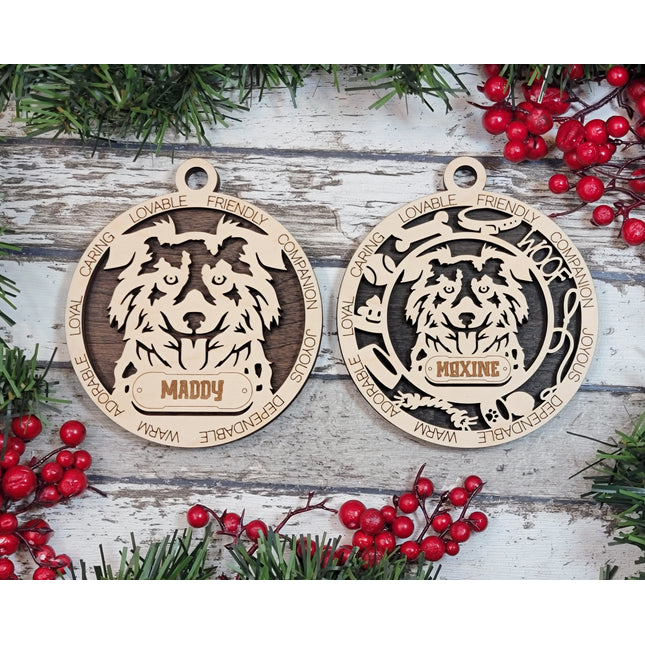 Miniature American Shepherd Personalized Dog Ornament