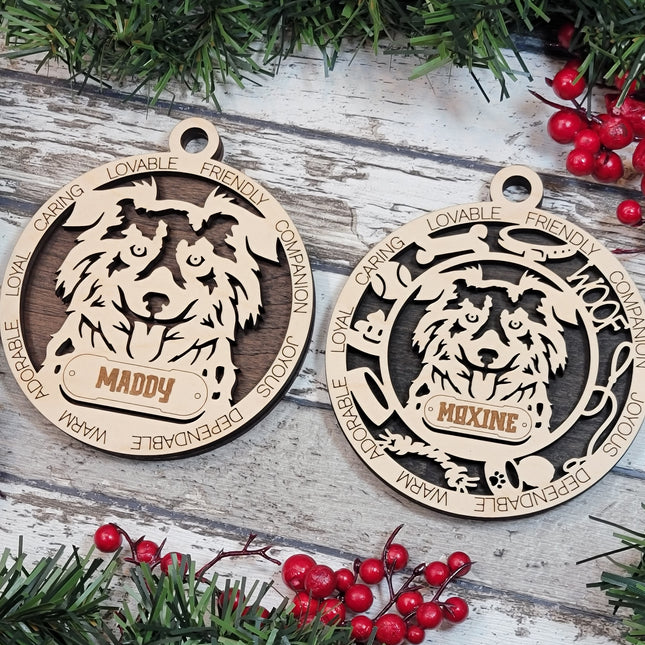 Miniature American Shepherd Personalized Dog Ornament