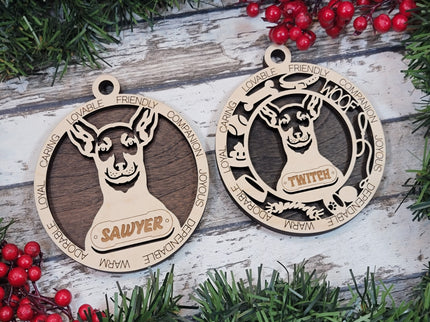 Miniature Pinscher Personalized Dog Ornament