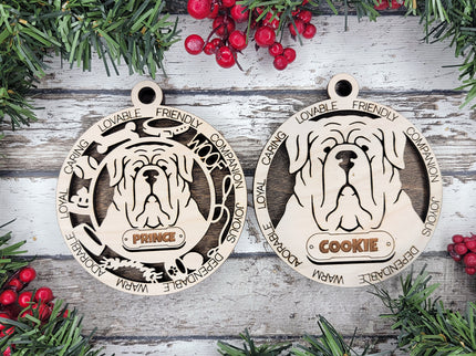 Neapolitan Mastiff Personalized Dog Ornament
