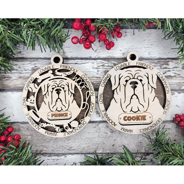 Neapolitan Mastiff Personalized Dog Ornament