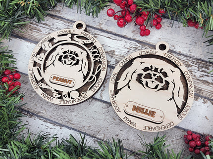 Pekingese Personalized Dog Ornament
