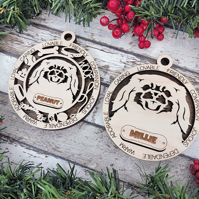 Pekingese Personalized Dog Ornament
