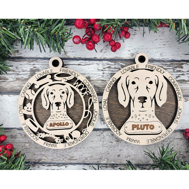 Pointer Personalized Dog Ornament
