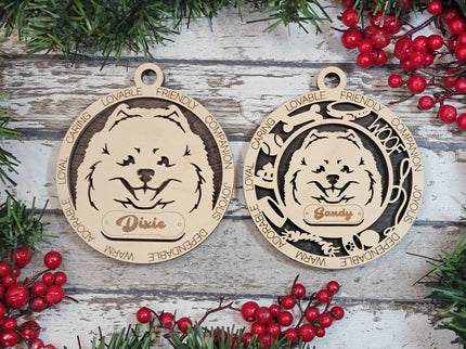 Pomeranian Personalized Dog Ornament