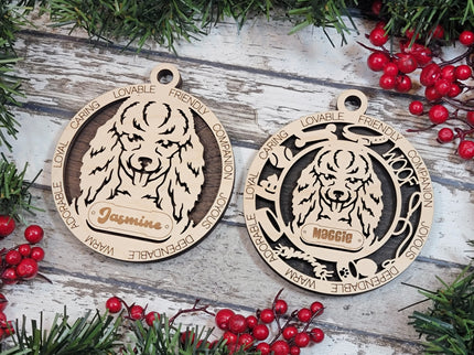 Poodle Personalized Dog Ornament