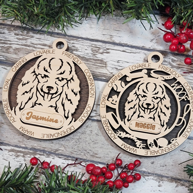 Poodle Personalized Dog Ornament