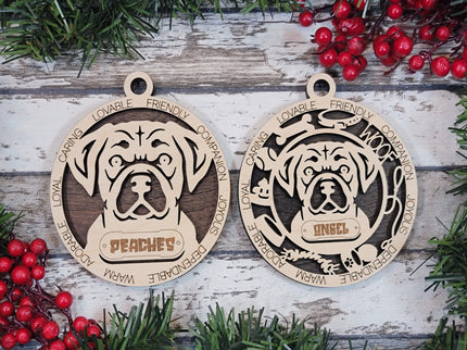 Puggle Personalized Dog Ornament