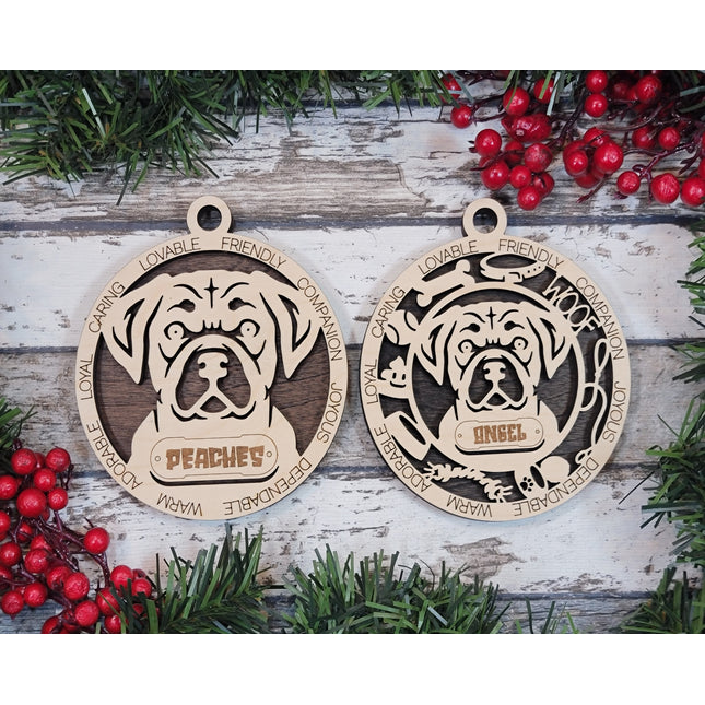 Puggle Personalized Dog Ornament