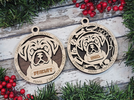 Puggle Personalized Dog Ornament