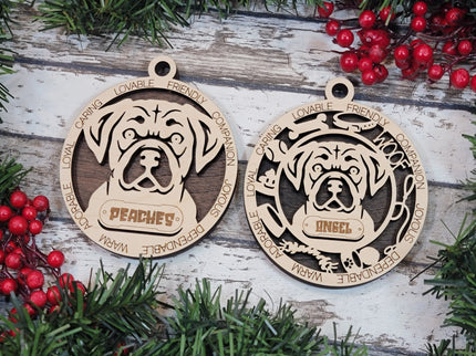 Puggle Personalized Dog Ornament