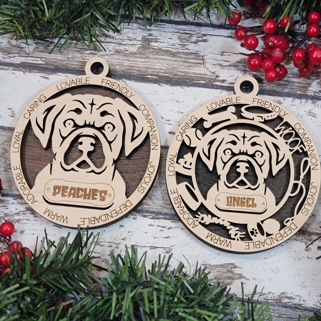 Puggle Personalized Dog Ornament