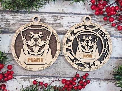 Rottweiler Personalized Dog Ornament