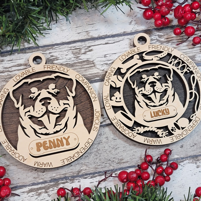 Rottweiler Personalized Dog Ornament