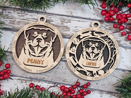 Rottweiler Personalized Dog Ornament