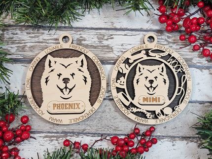Samoyed Personalized Dog Ornament