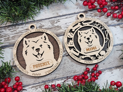 Samoyed Personalized Dog Ornament