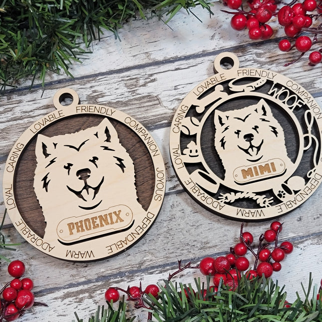 Samoyed Personalized Dog Ornament