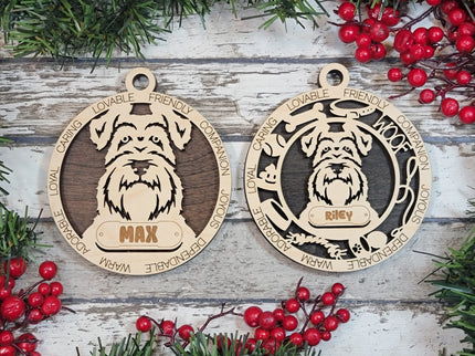 Schnauzer Personalized Dog Ornament