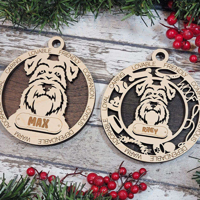 Schnauzer Personalized Dog Ornament