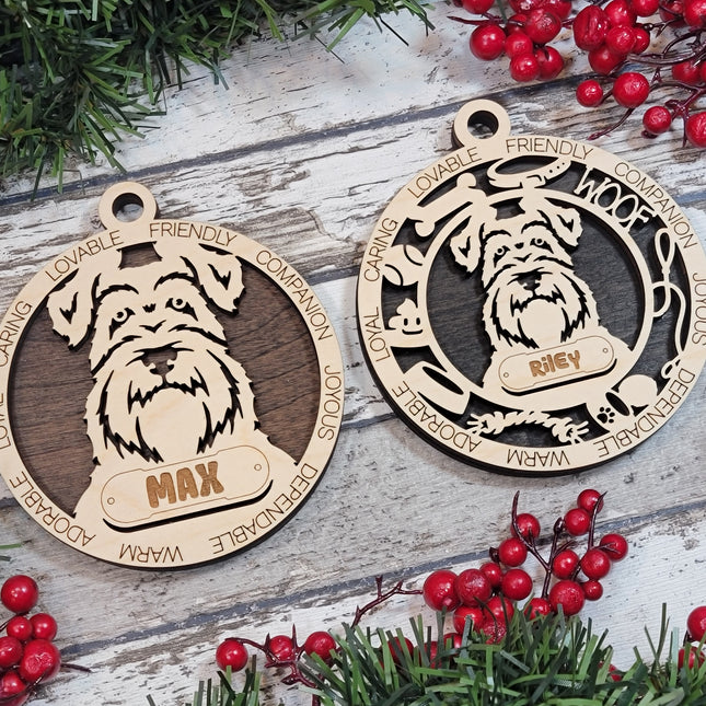 Schnauzer Personalized Dog Ornament