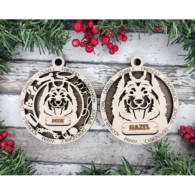 Shiloh Shepherd Personalized Dog Ornament