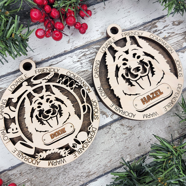 Shiloh Shepherd Personalized Dog Ornament