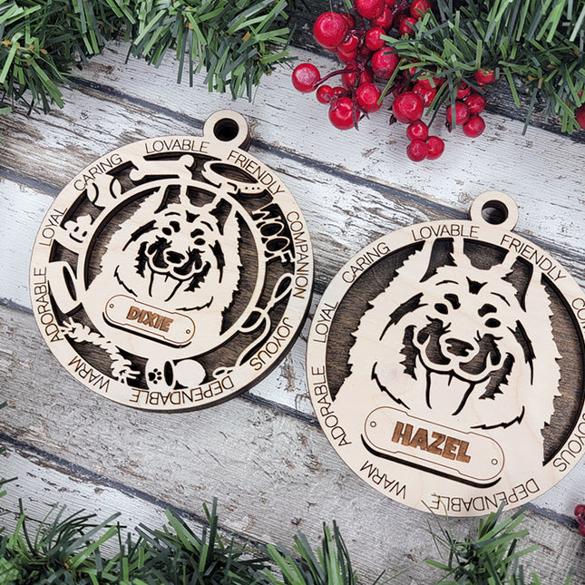Shiloh Shepherd Personalized Dog Ornament
